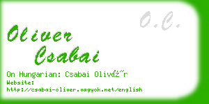 oliver csabai business card